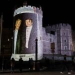 Ativistas exibem projeções com imagens de Trump e Epstein no Castelo de Windsor