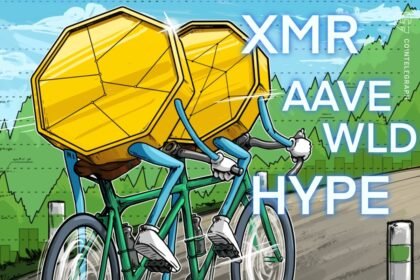 Bitcoin mantém suporte crucial enquanto HYPE, XMR, AAVE e WLD lideram alta das altcoins