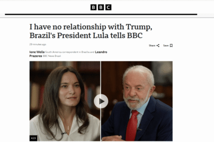 Lula afirma à BBC que não tem contato com Trump e retoma críticas às tarifas americanas