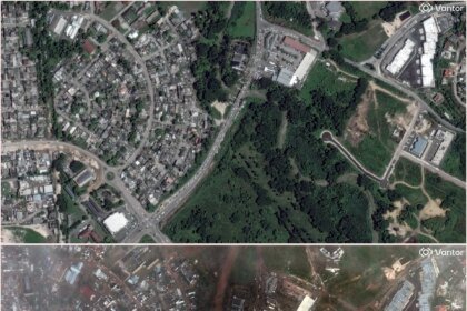 Antes e depois do furacão Melissa: destruição generalizada na Jamaica