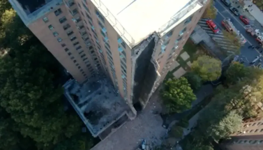 Prédio residencial de 17 andares desaba parcialmente em Nova York